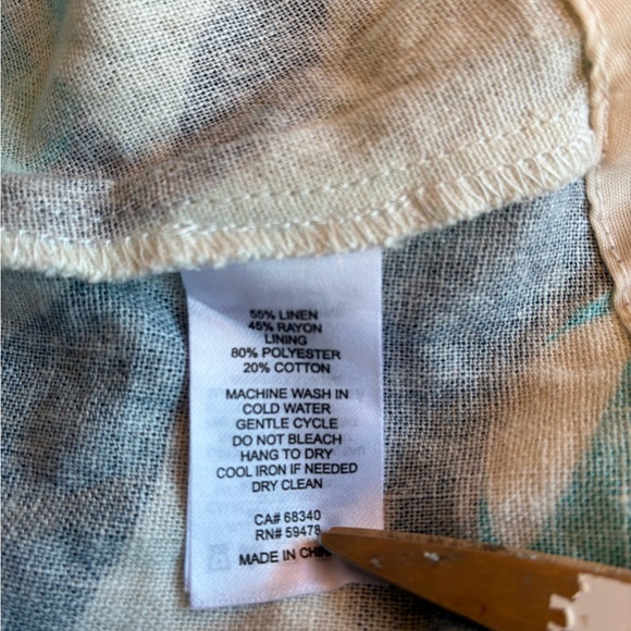 NWT CHRISTIAN LACROIX Linen Cotton Blue Organic Pattern Dress Size Medium - Picture 12 of 12